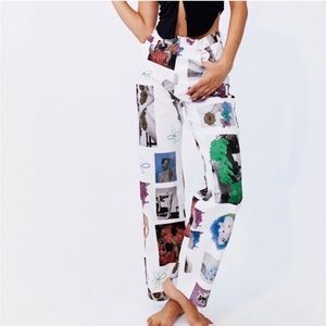 with jean nowry graphic art printed pants